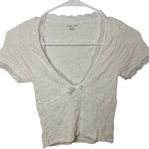 Urban Outfitters Ivory Lace Crop Top